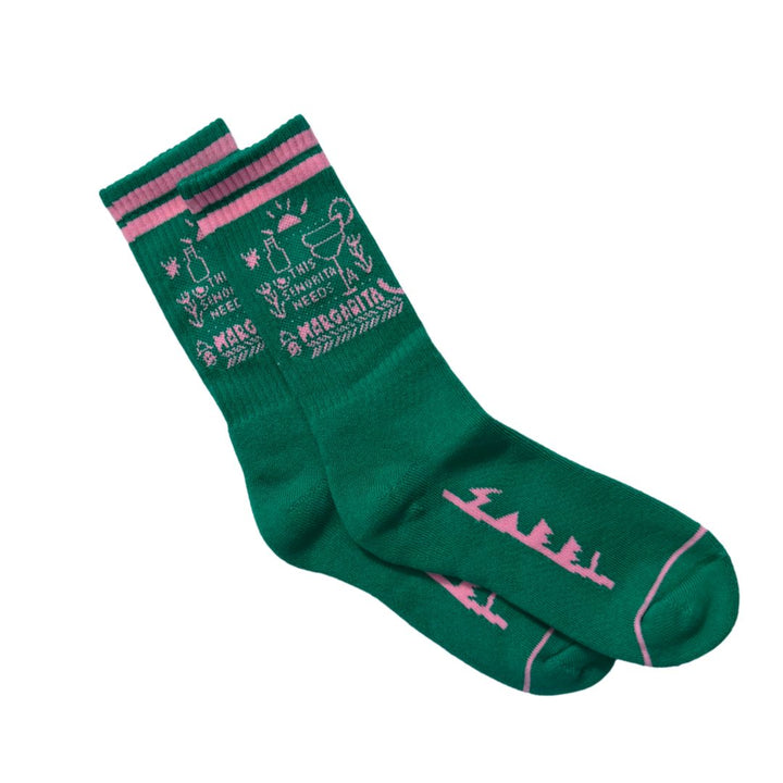 THE MARGIE SOCKS - GREEN & PINK