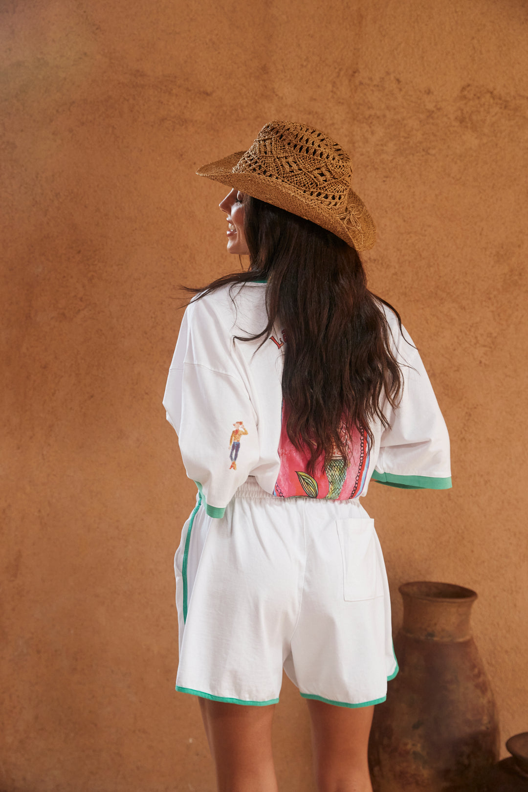 THE ROUND ROLLA SHORTS - LUCKY MERMAID WHITE