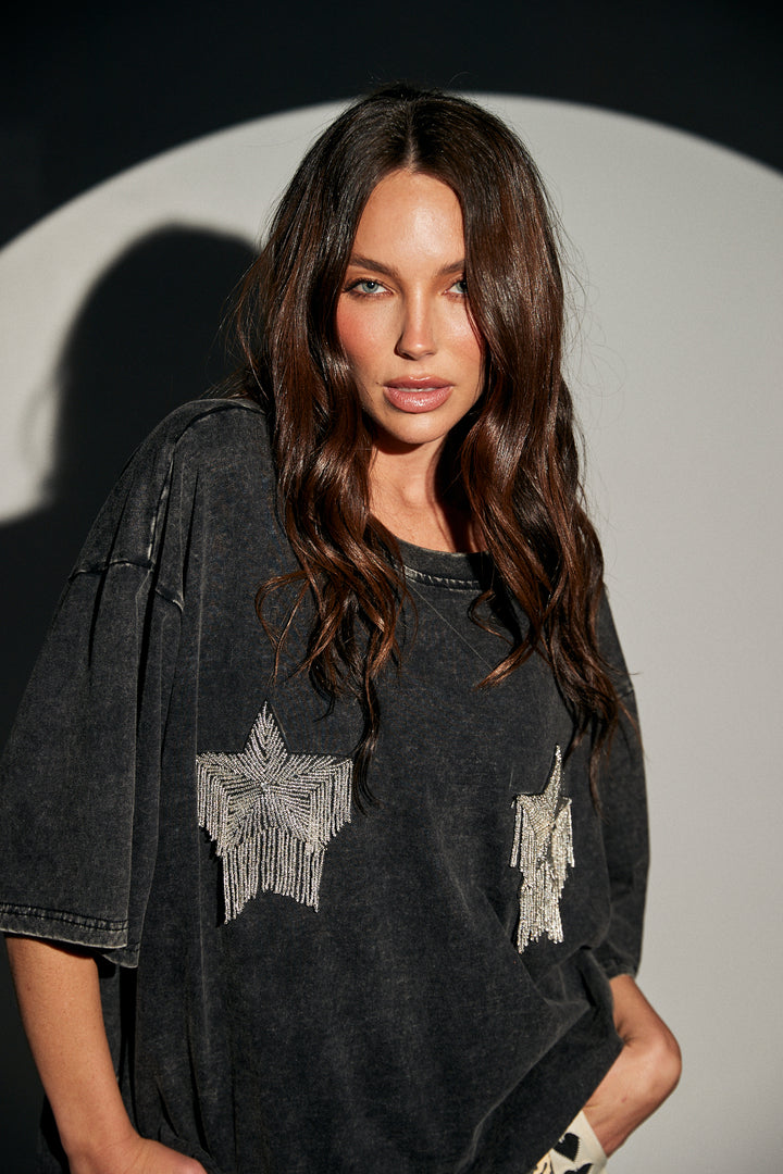 SPARKLE TITTY TEE - BLACK