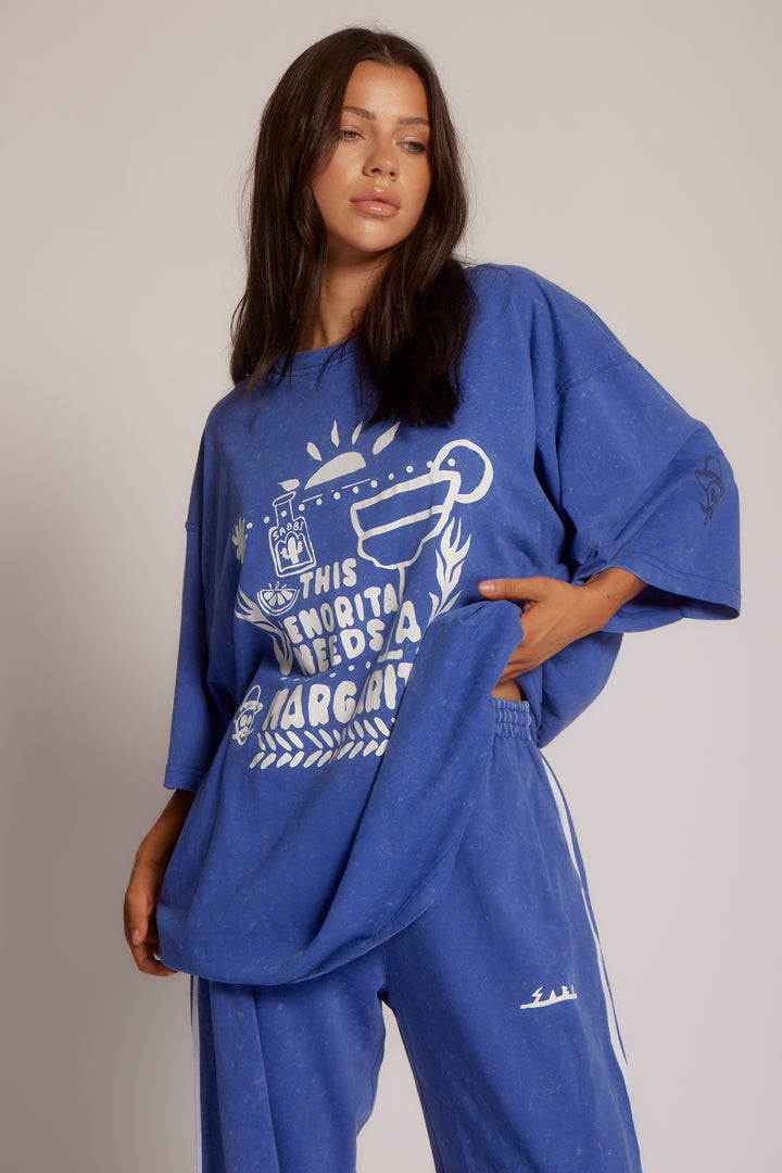 THE VERY OVERSIZED MARGIE TEE - ROYAL