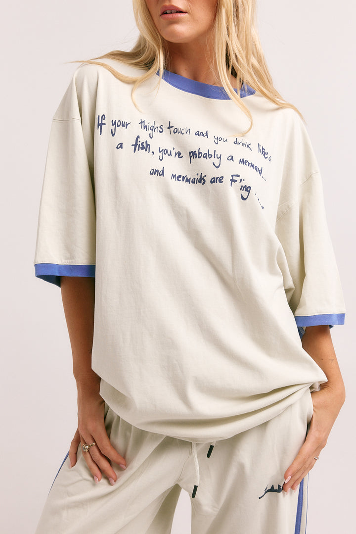 THE VERY OVERSIZED DRUNKEN MERMAID TEE - ICE
