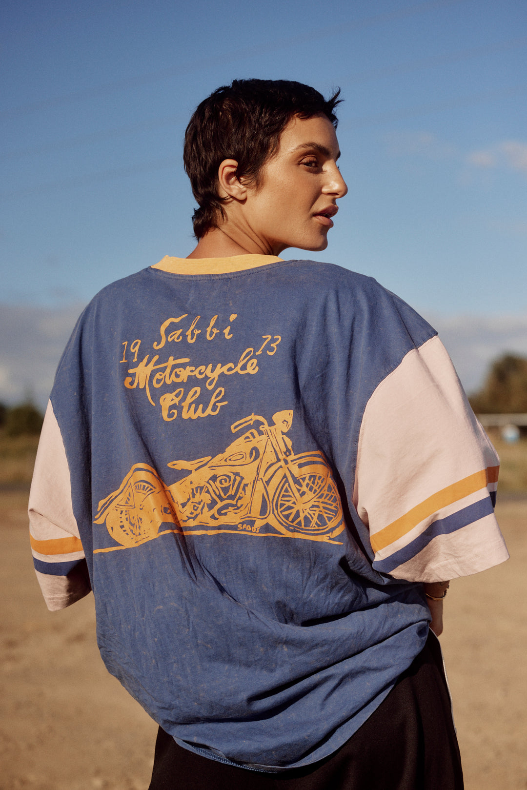 THE VERY OVERSIZED ROSES + TATTOOS TEE - BLUE