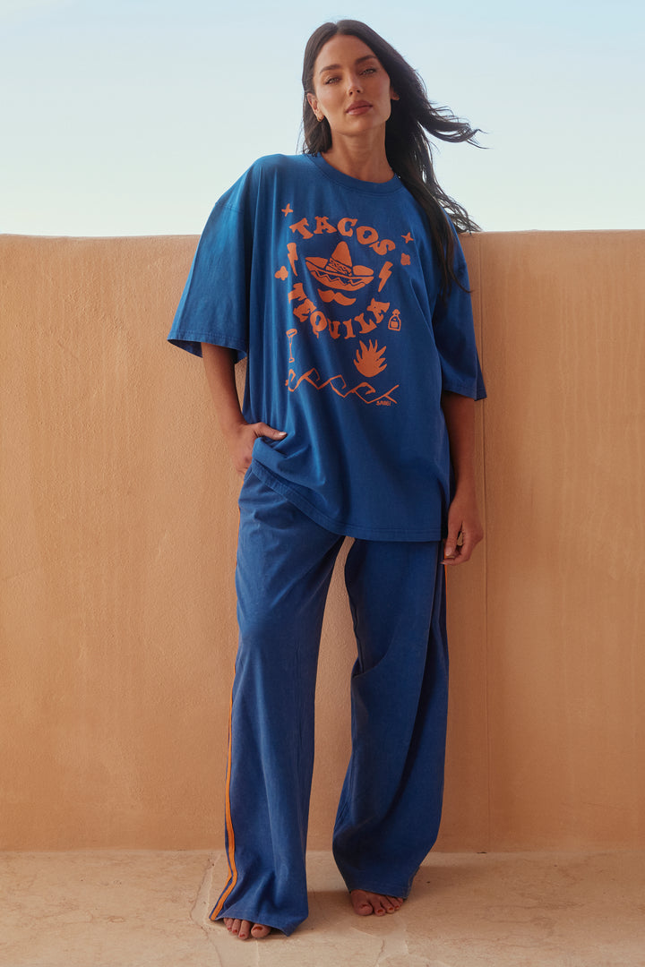 TACO TEQUILA TEE - ROYAL & ORANGE
