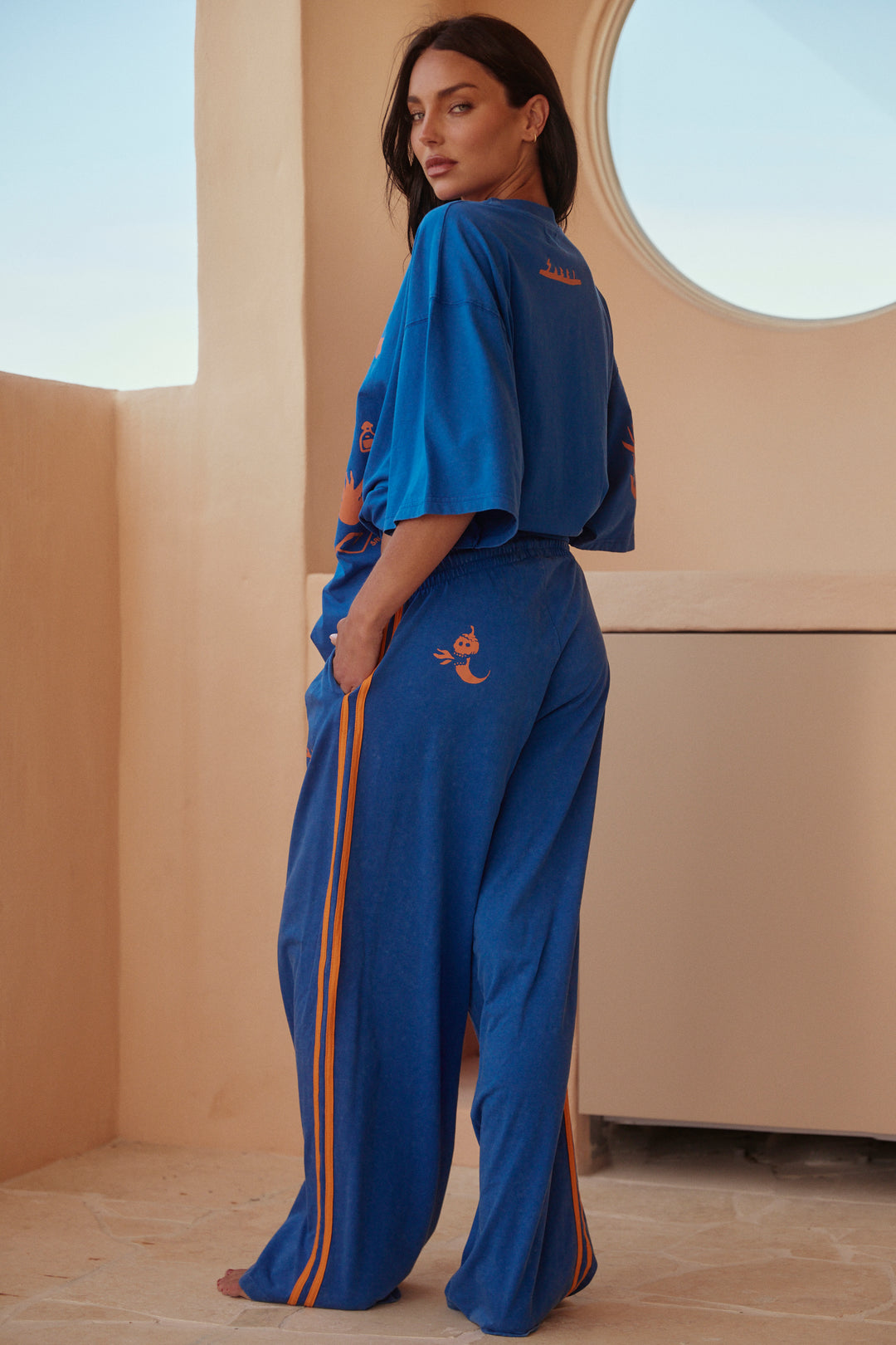 THE CHIDO PANTS - ROYAL & ORANGE