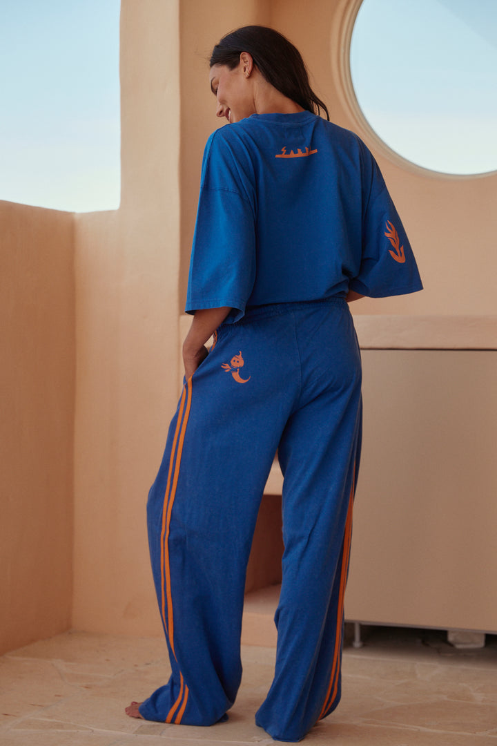 THE CHIDO PANTS - ROYAL & ORANGE