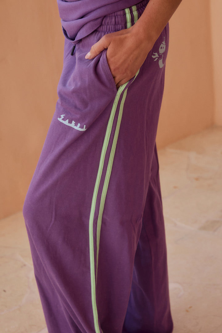 THE CHIDO PANTS - PURPLE & AQUA BLUE