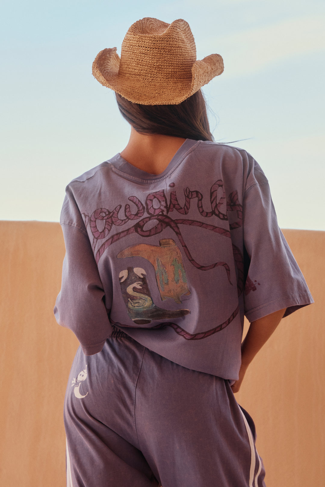 THE VERY OVERSIZED CRAZY HORSE TEE - DUSTY LAVENDER