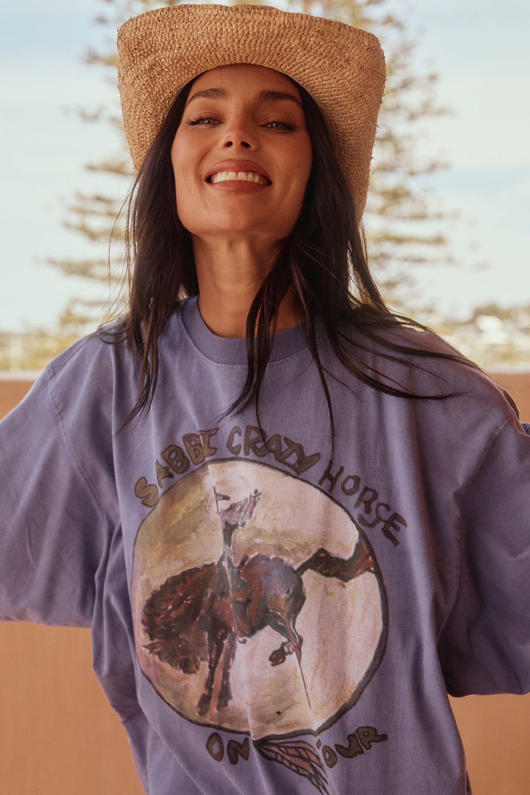 THE VERY OVERSIZED CRAZY HORSE TEE - DUSTY LAVENDER