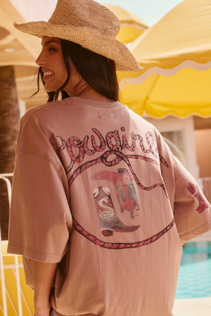 THE VERY OVERSIZED CRAZY HORSE TEE - WASHED CLAY