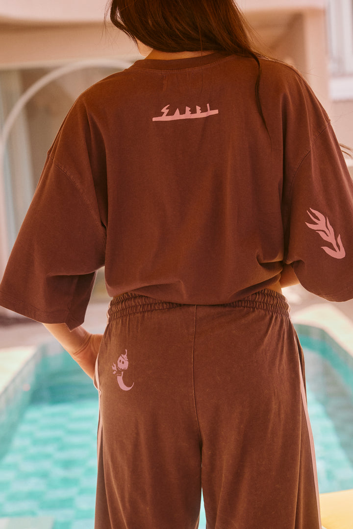 THE VERY OVERSIZED TACO TEQUILA TEE - COFFEE