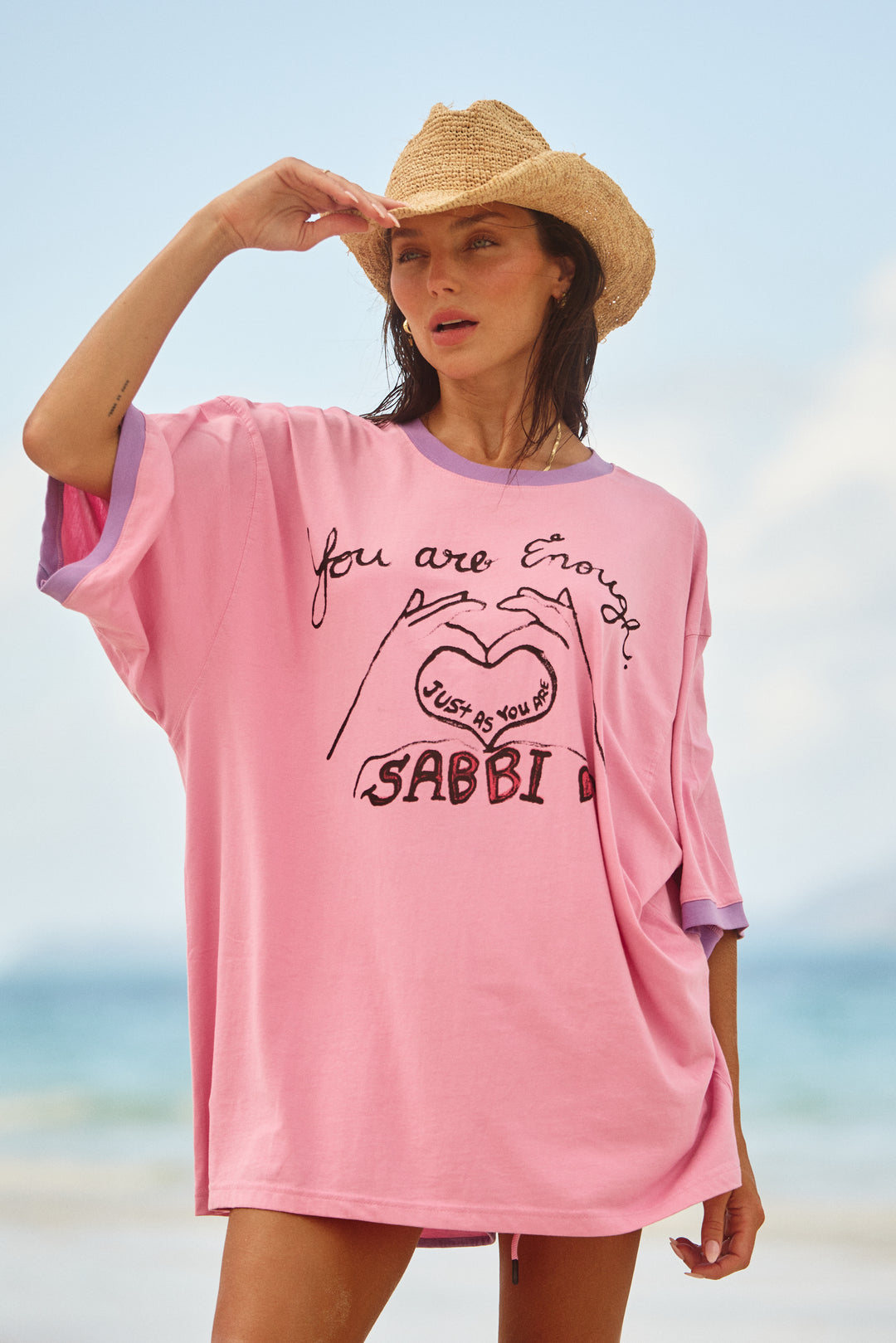 THE VERY OVERSIZED YOU'RE ENOUGH TEE - PINK