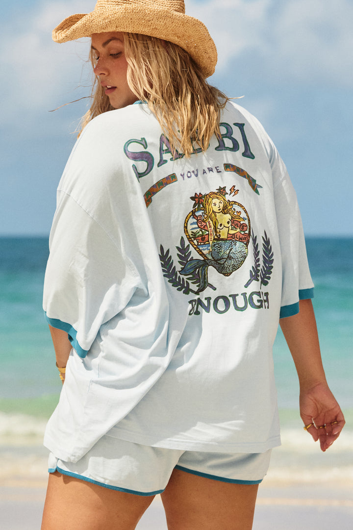 THE VERY OVERSIZED YOU'RE ENOUGH TEE - SKY