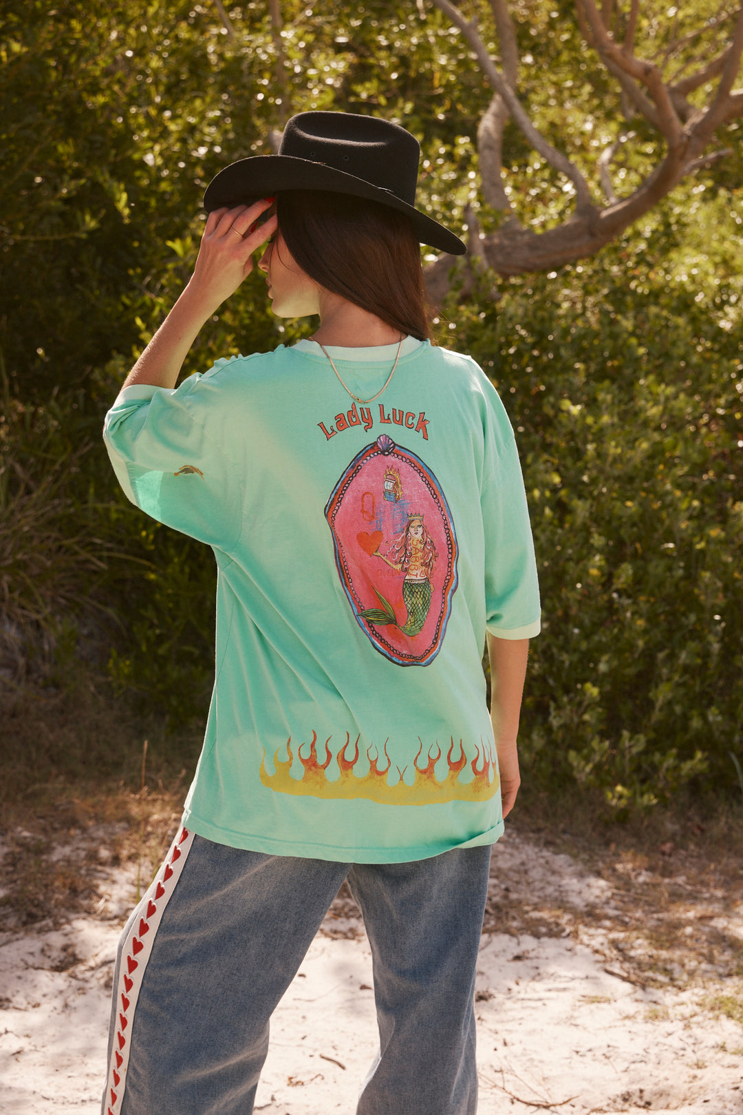 THE VERY OVERSIZED LUCKY MERMAID TEE - LIGHT GREEN