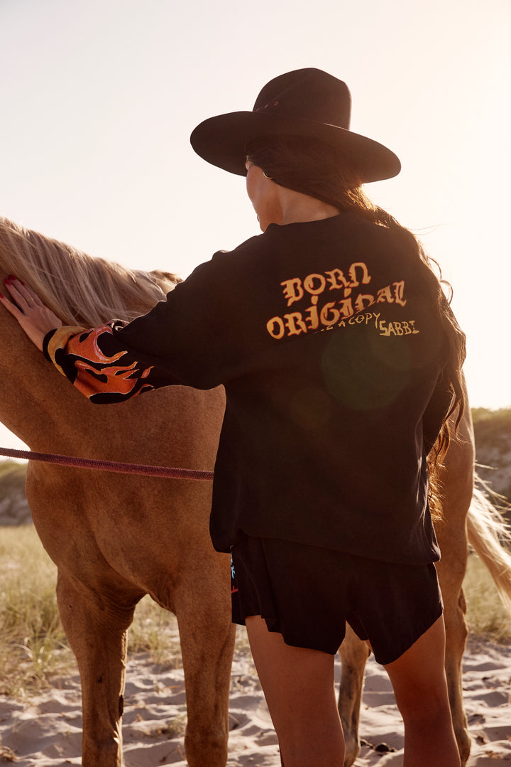 THE FLAMING COWBOY DIEGO JUMPER - BLACK
