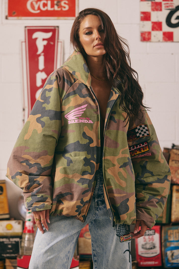 THE BE KIND BOMBER JACKET - CAMO