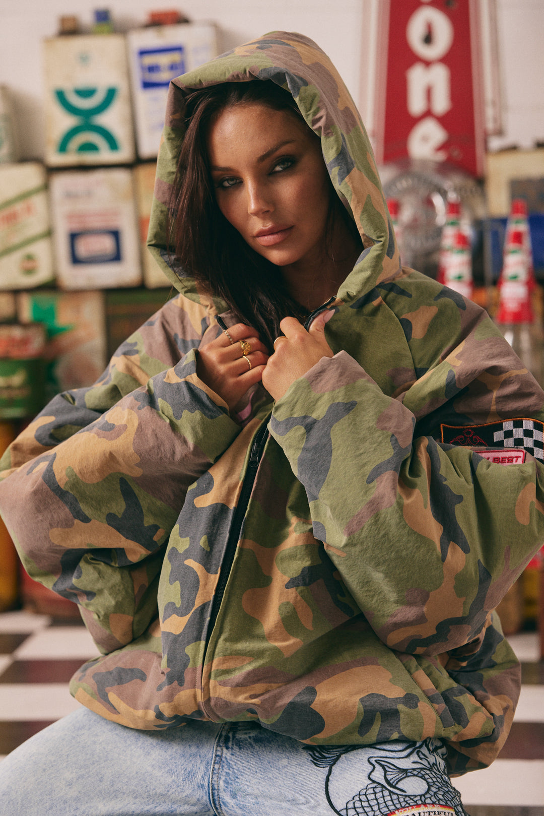 THE BE KIND BOMBER JACKET - CAMO
