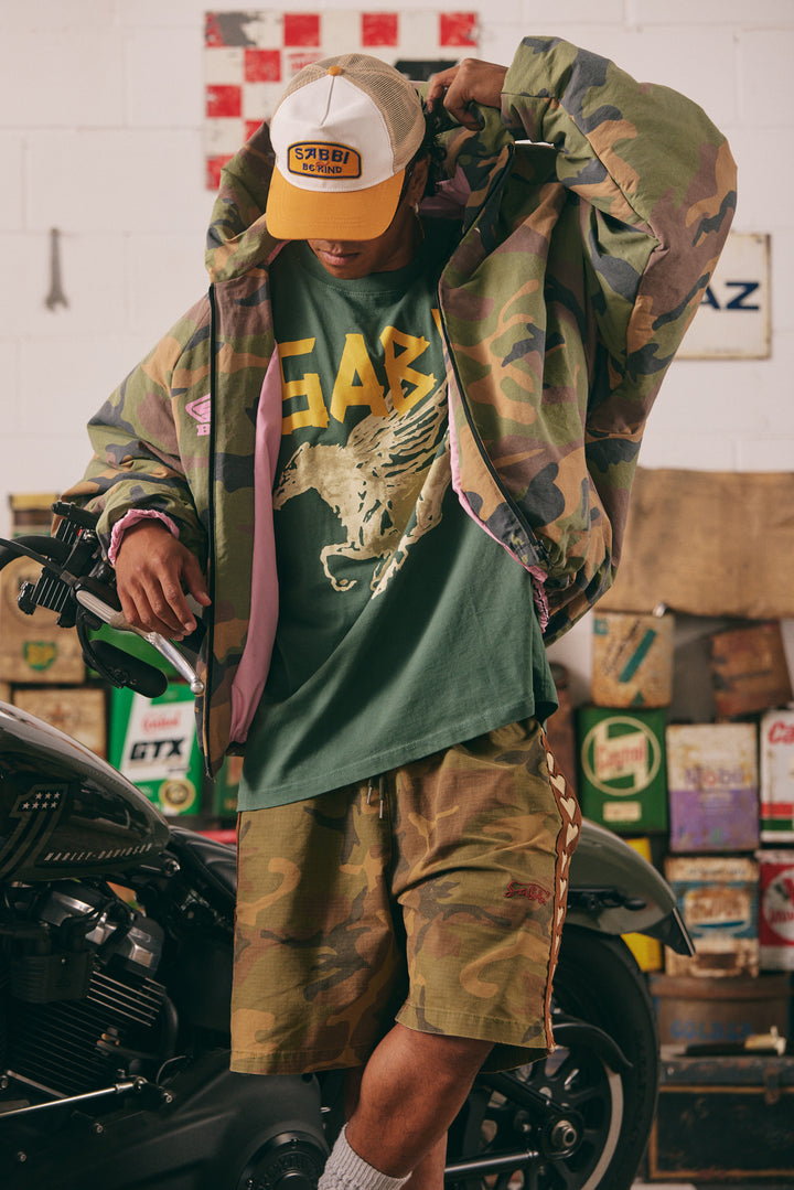 THE CANVAS RAVING HEARTS SHORTS - CAMO