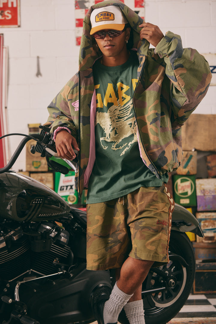 THE BE KIND BOMBER JACKET - CAMO