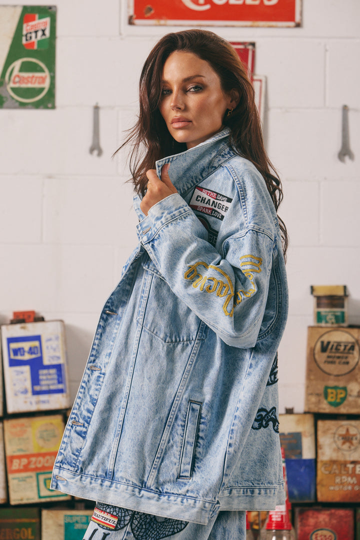 THE MERMAID RACING DENIM JACKET