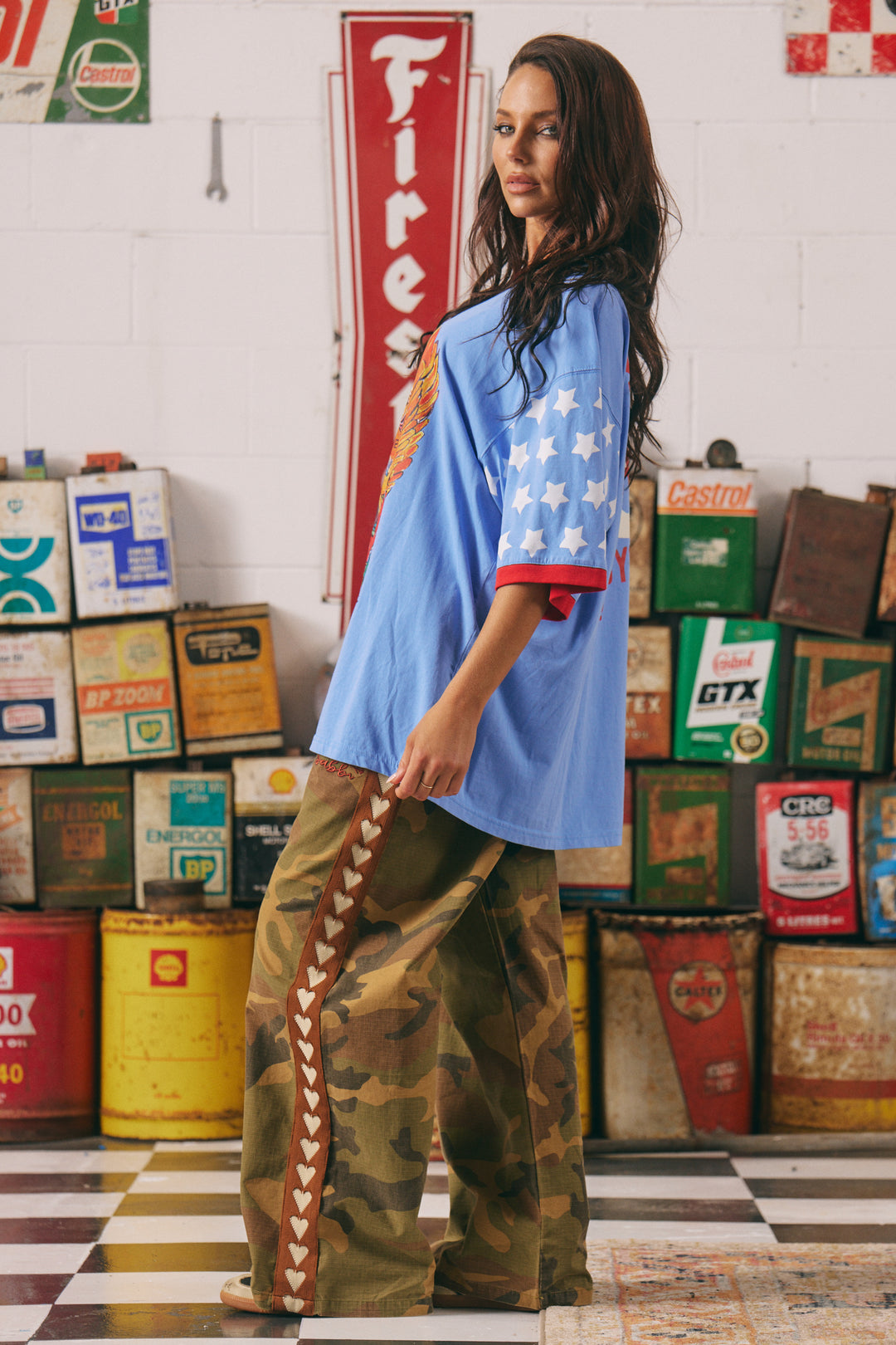 THE VERY OVERSIZED DREAM BIG BRENDA TEE - PERIWINKLE