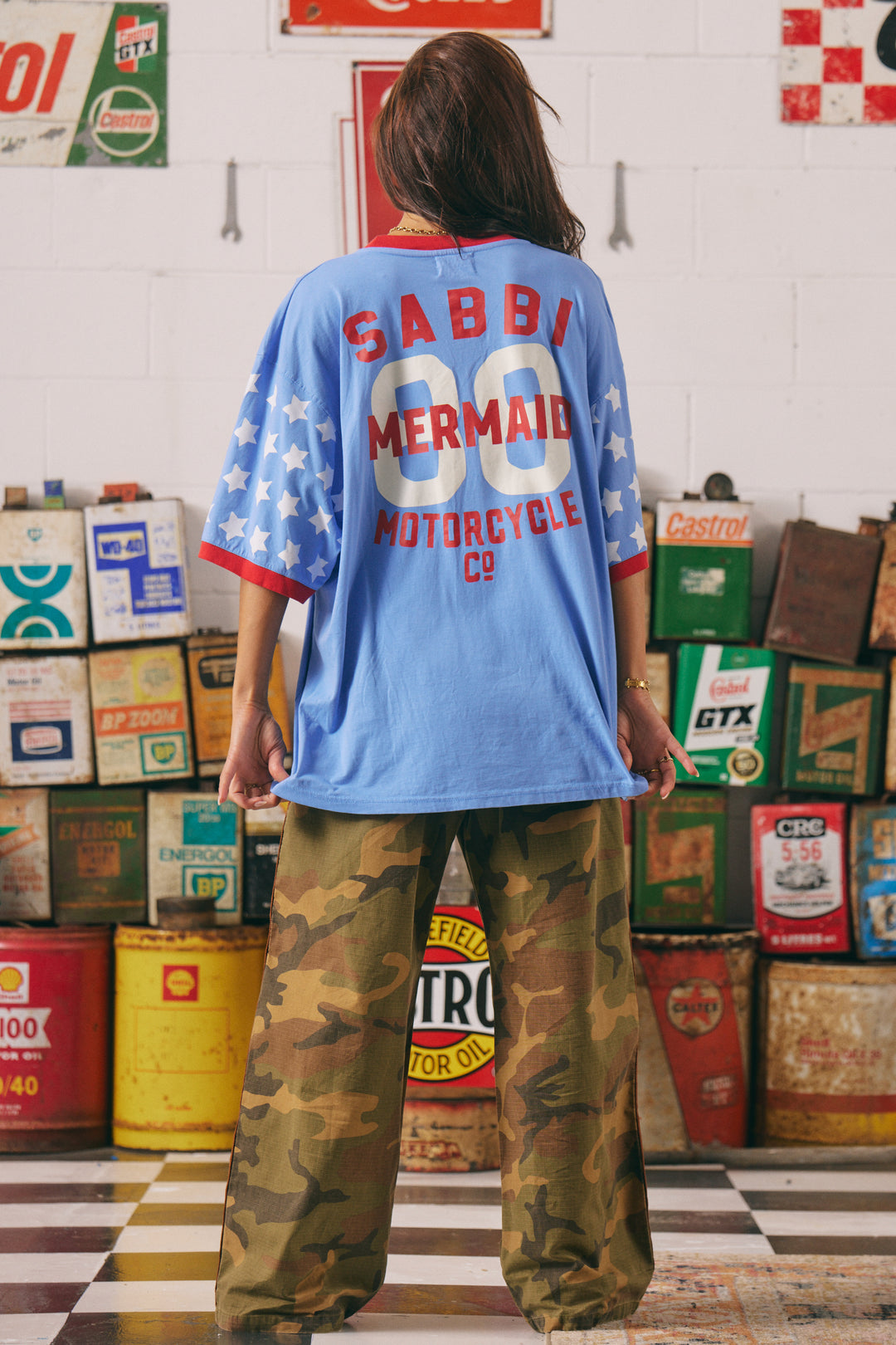 THE VERY OVERSIZED DREAM BIG BRENDA TEE - PERIWINKLE