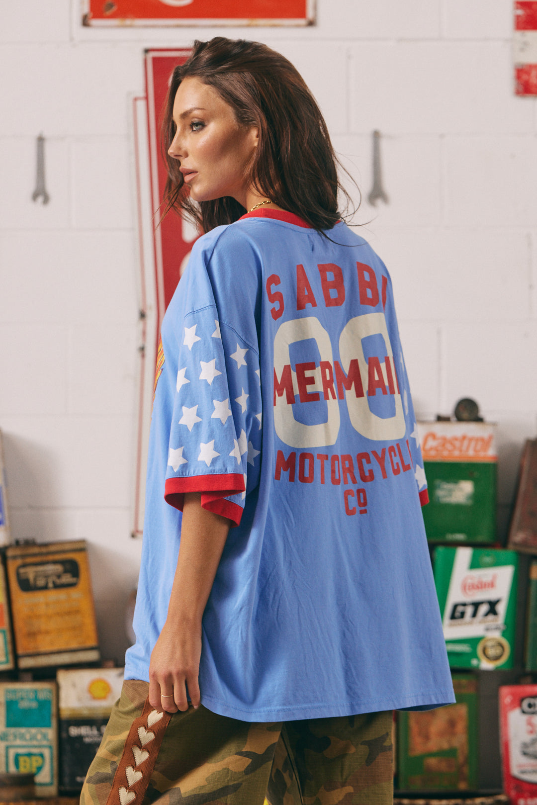 THE VERY OVERSIZED DREAM BIG BRENDA TEE - PERIWINKLE