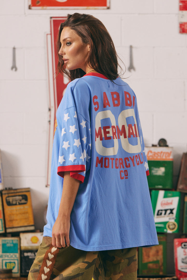THE VERY OVERSIZED DREAM BIG BRENDA TEE - PERIWINKLE