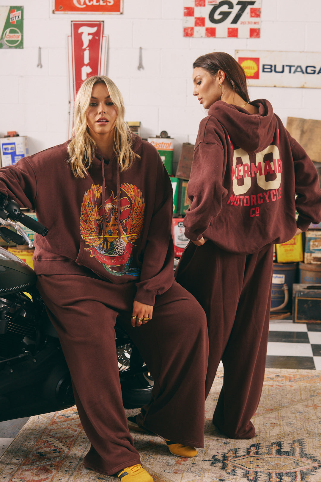 THE BRENDA ENERGY WIDE LEG SWEAT PANTS - CHOCOLATE