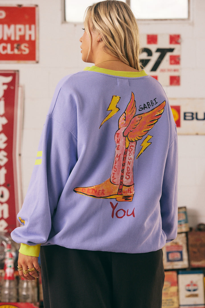 THE BORN ORIGINAL V NECK DIEGO JUMPER -LILAC