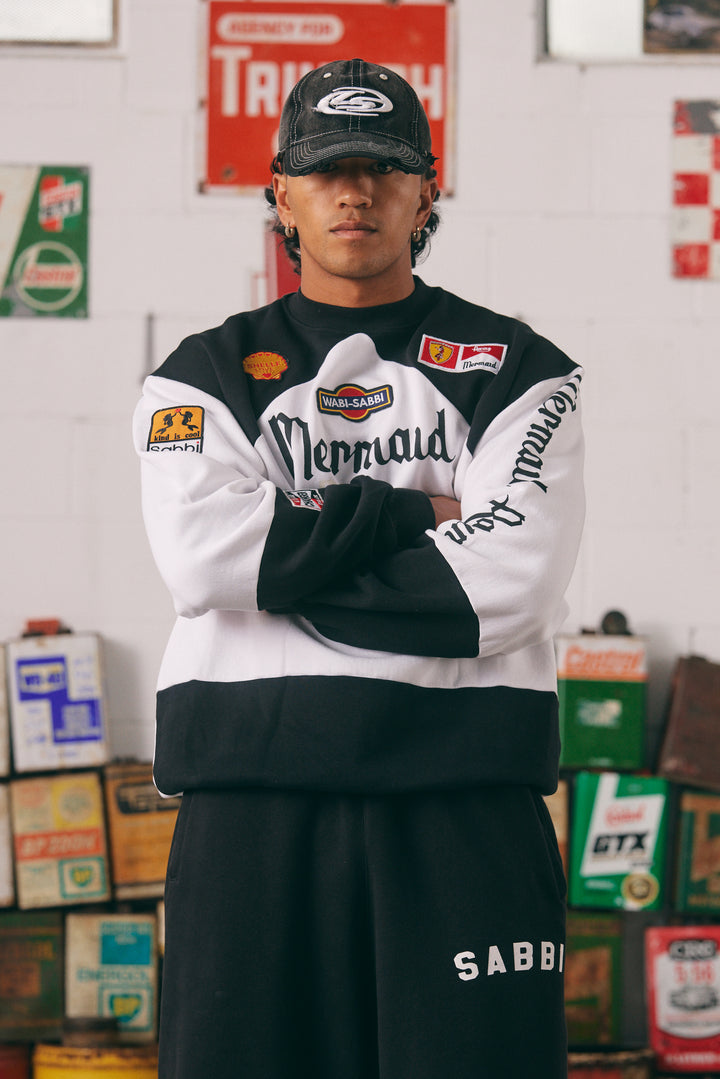 THE DIEGO JUMPER- MERMAID RACING - BLACK & WHITE