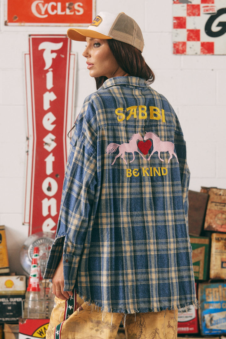 THE HORSE POWER FLANNEL SHIRT - BLUE