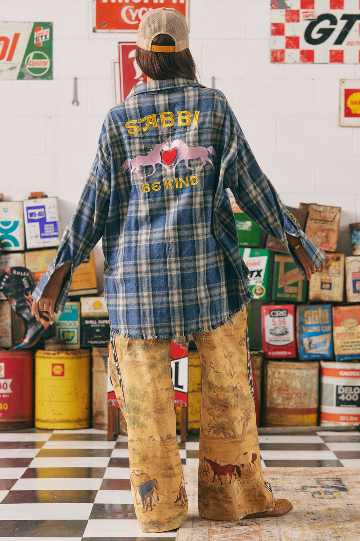 THE HORSE POWER FLANNEL SHIRT - BLUE