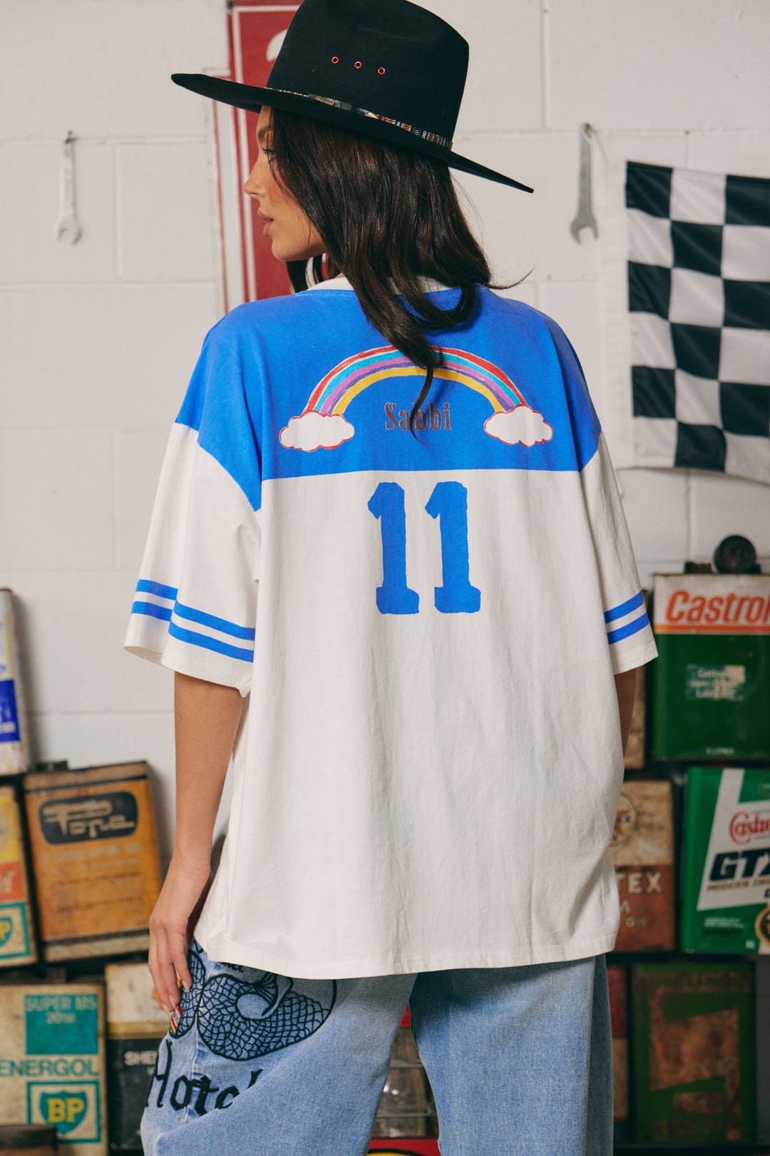 THE BOYFRIEND FIT PONY CLUB TEE - BLUE