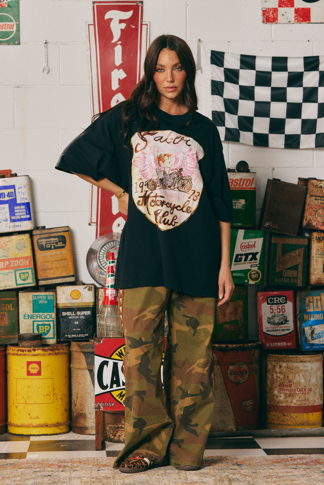 THE VERY OVERSIZED RIDE OR DIE TEE - WASHED BLACK