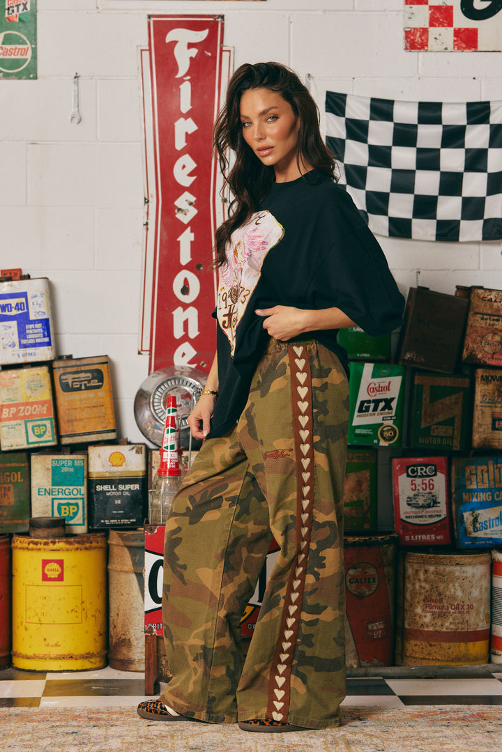 THE VERY OVERSIZED RIDE OR DIE TEE - WASHED BLACK