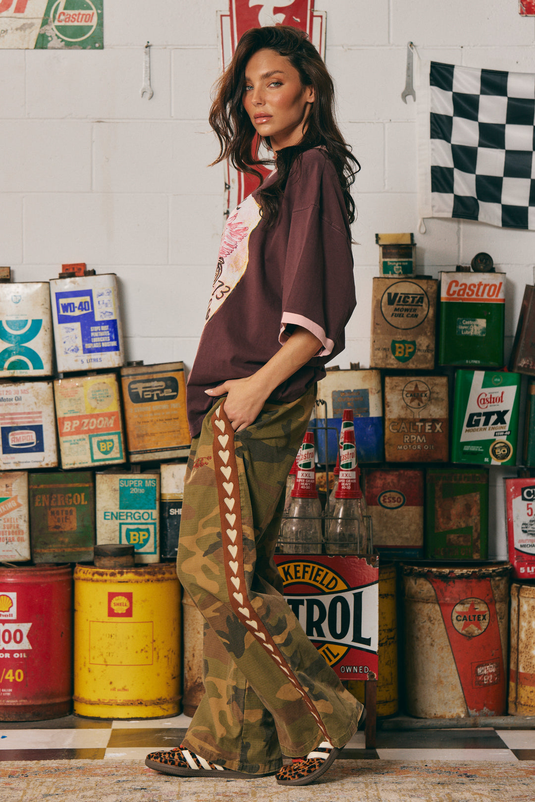 THE VERY OVERSIZED RIDE OR DIE TEE - BROWN