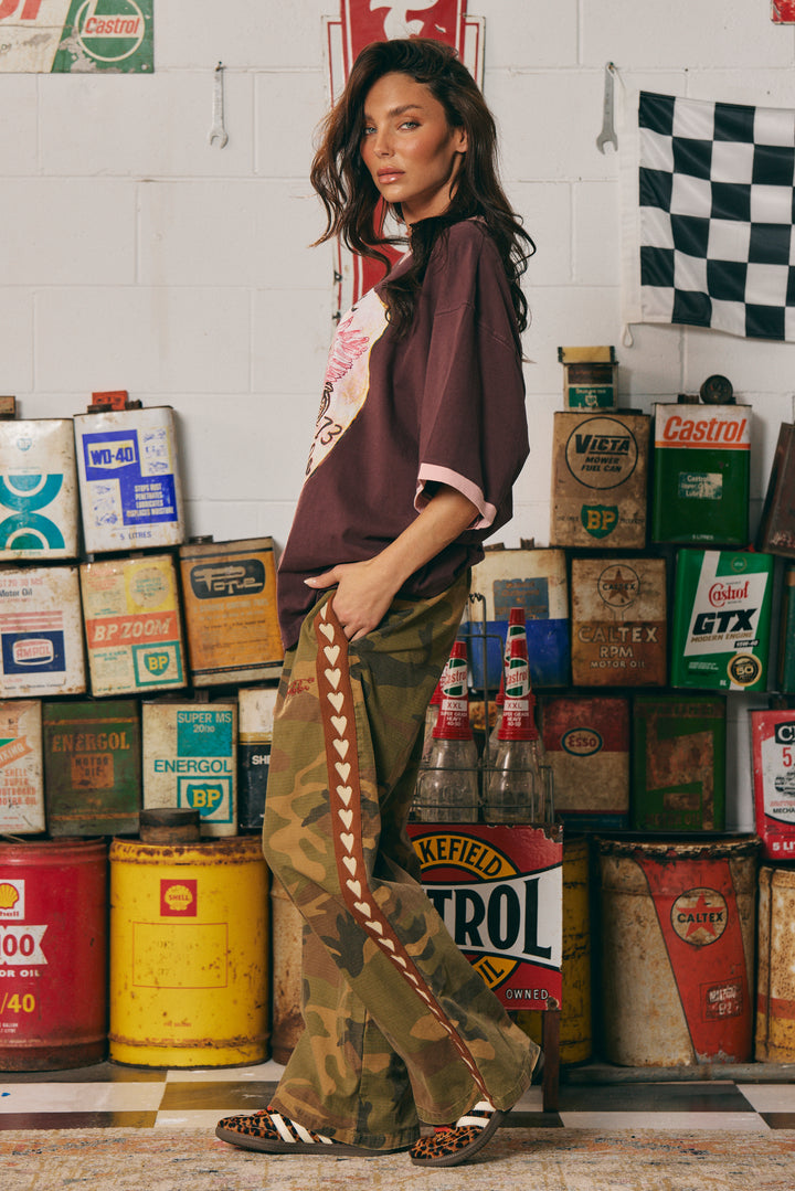 THE VERY OVERSIZED RIDE OR DIE TEE - BROWN