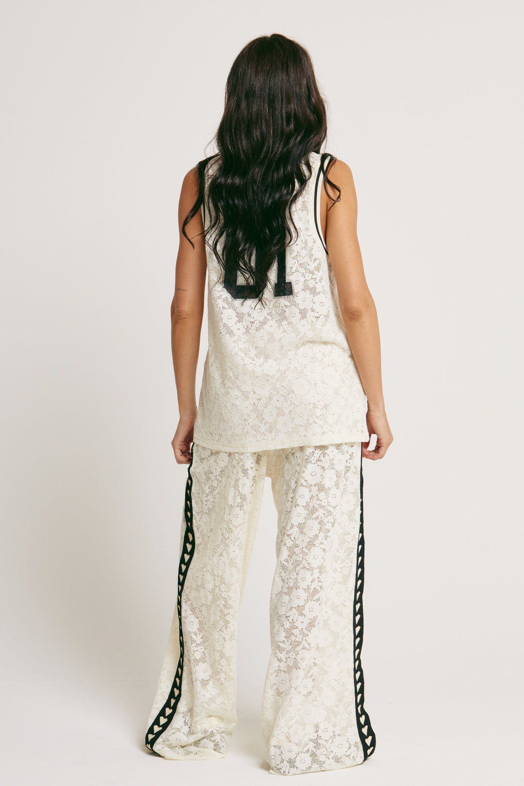 RAVING HEART LACE PANTS - CREAM