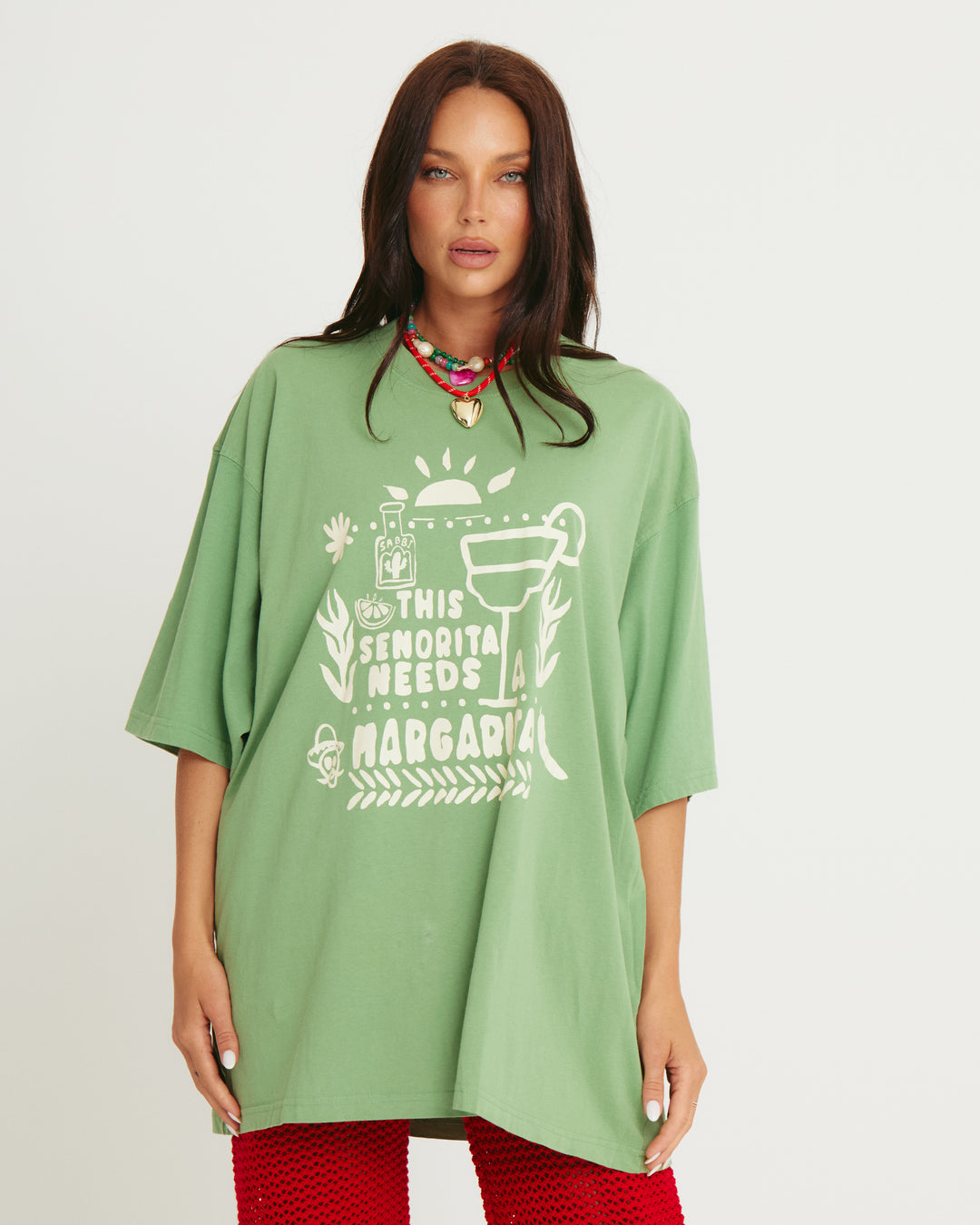 THE VERY OVERSIZED MARGIE TEE - ARMY