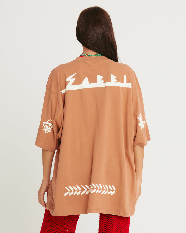 THE VERY OVERSIZED MARGIE TEE  - MOCHA