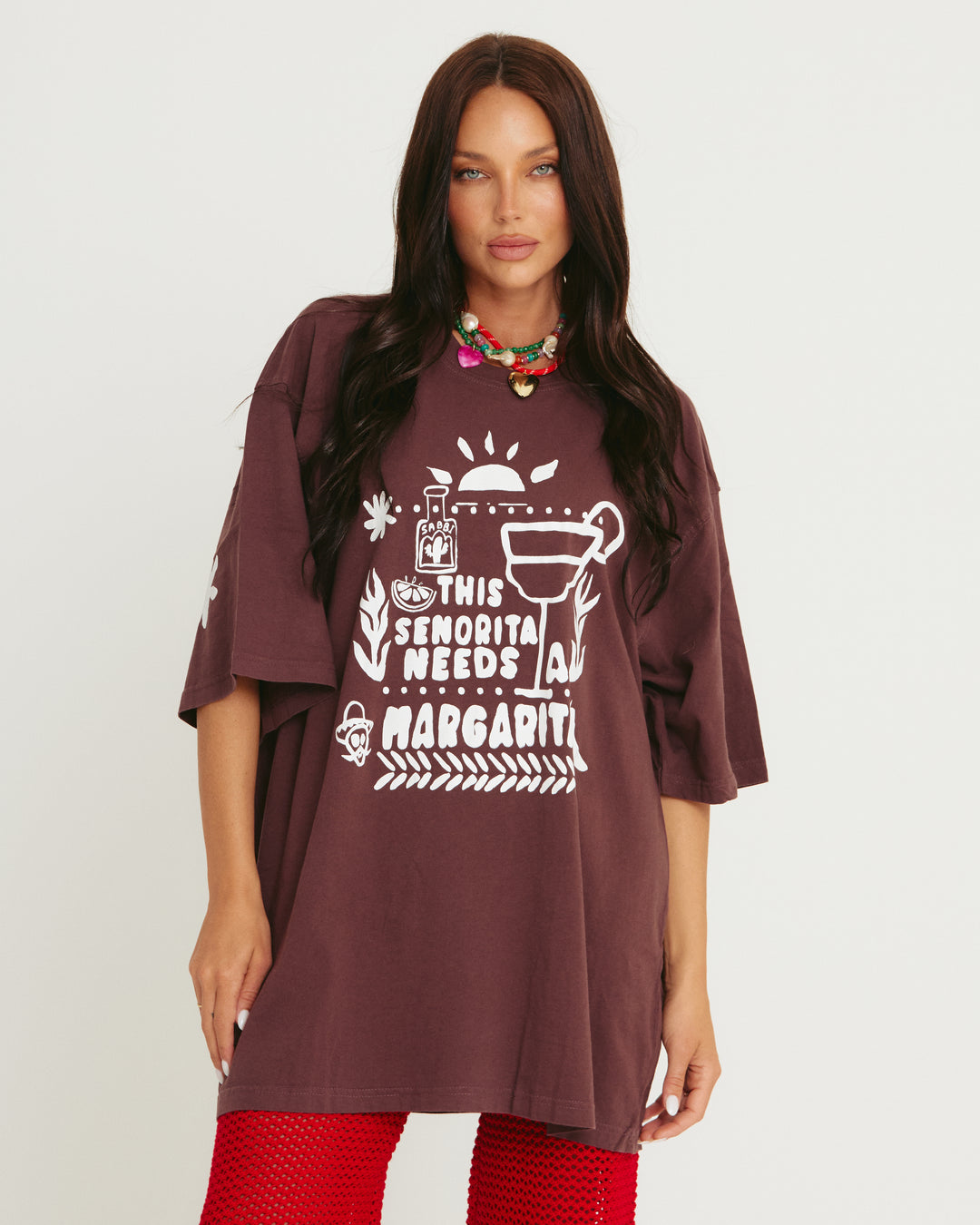 THE VERY OVERSIZED MARGIE TEE - DARK CHOCOLATE