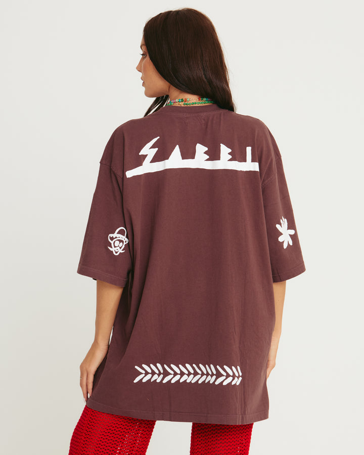 THE VERY OVERSIZED MARGIE TEE - DARK CHOCOLATE