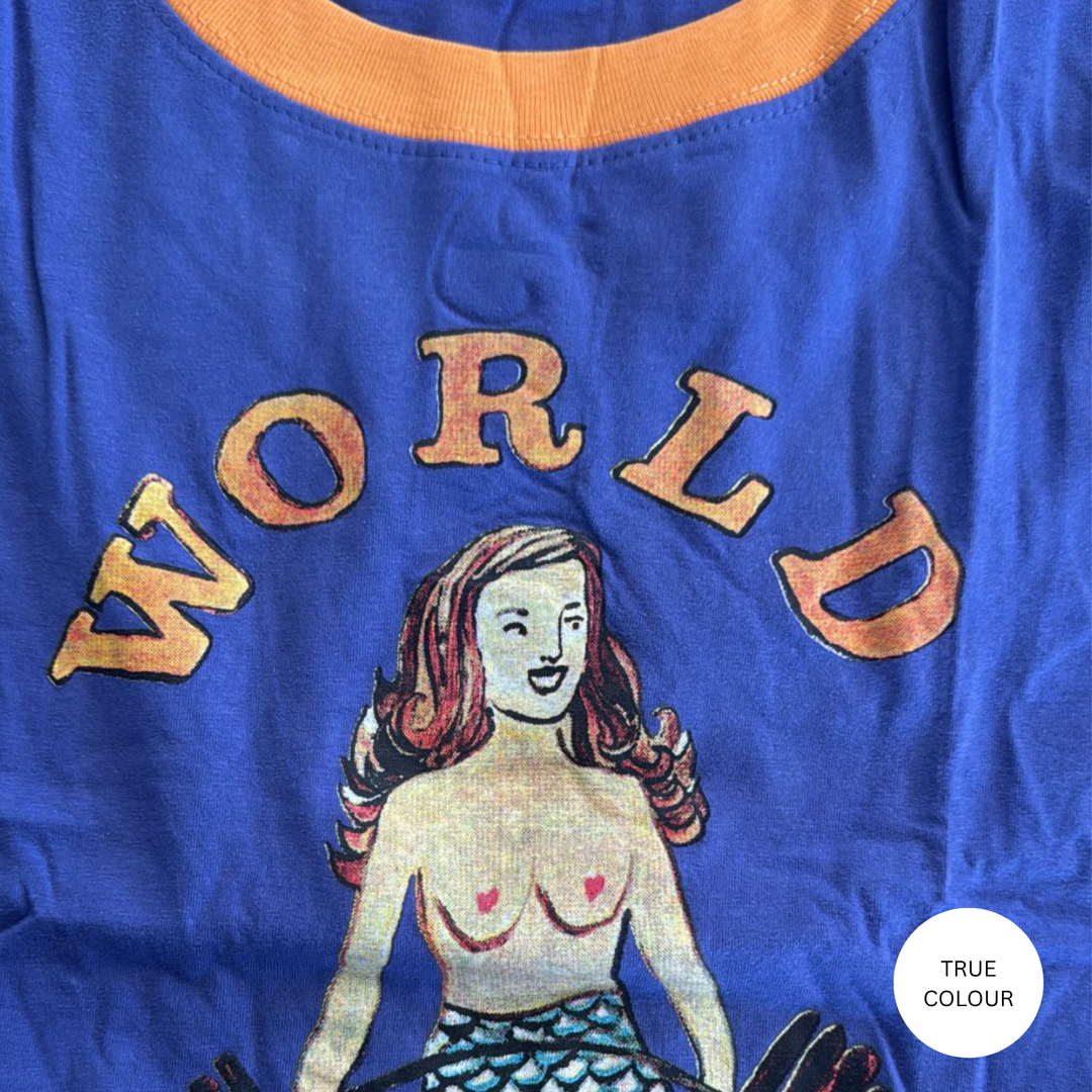 THE VERY OVERSIZED EXTRA FRIES GYM TEE - BLUE