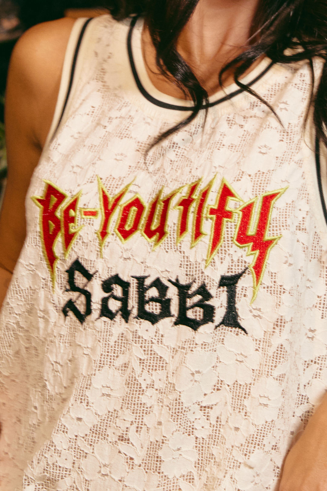 THE BE YOUTIFUL LACE SINGLET - CREAM