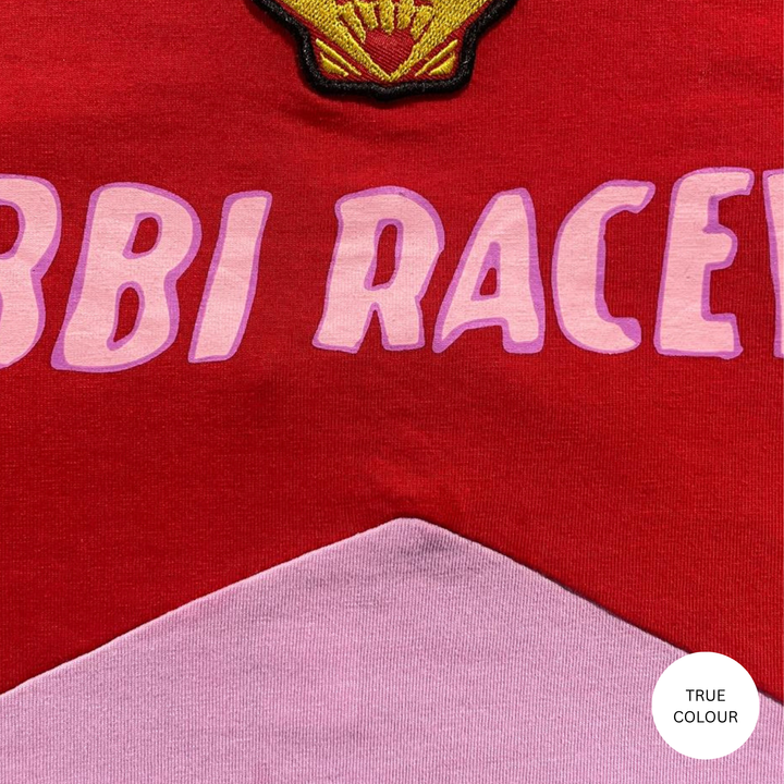 THE LONG SLEEVE MERMAID RACING TEE - RED & PINK
