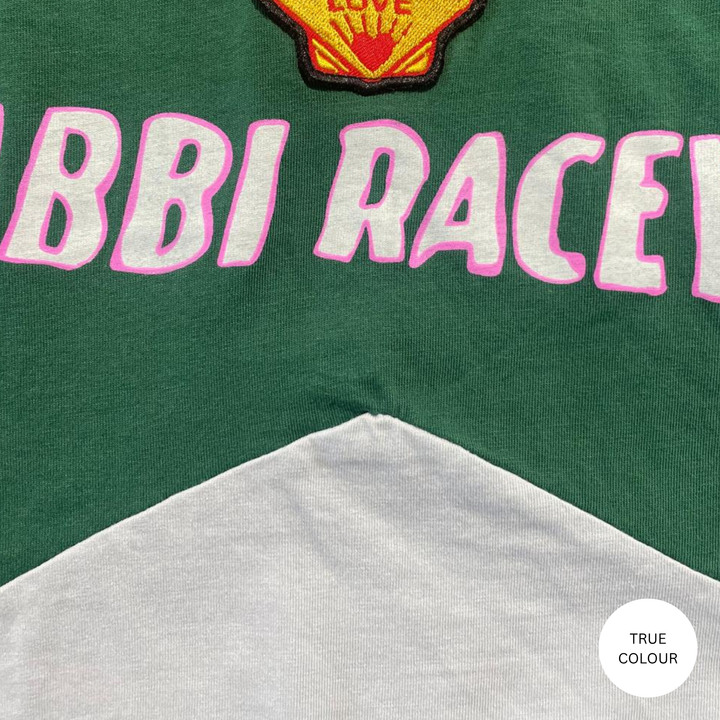 THE LONG SLEEVE MERMAID RACING TEE - GREEN & SKY