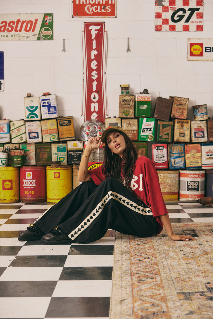 THE RAVING HEARTS PANTS - BLACK