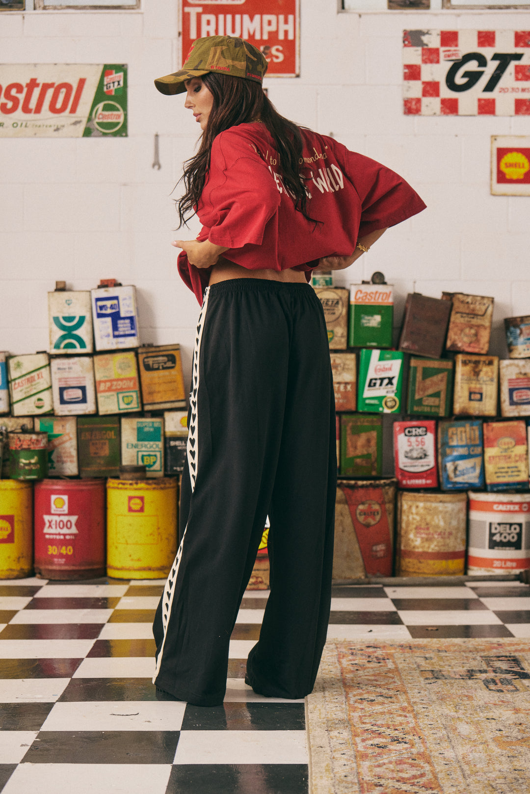 THE RAVING HEARTS PANTS - BLACK