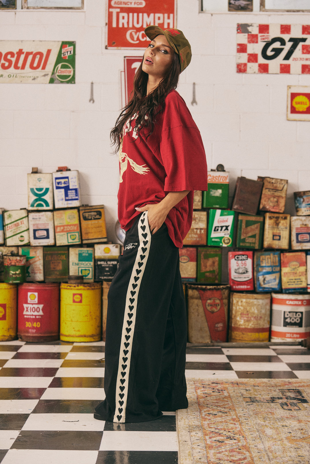 THE RAVING HEARTS PANTS - BLACK