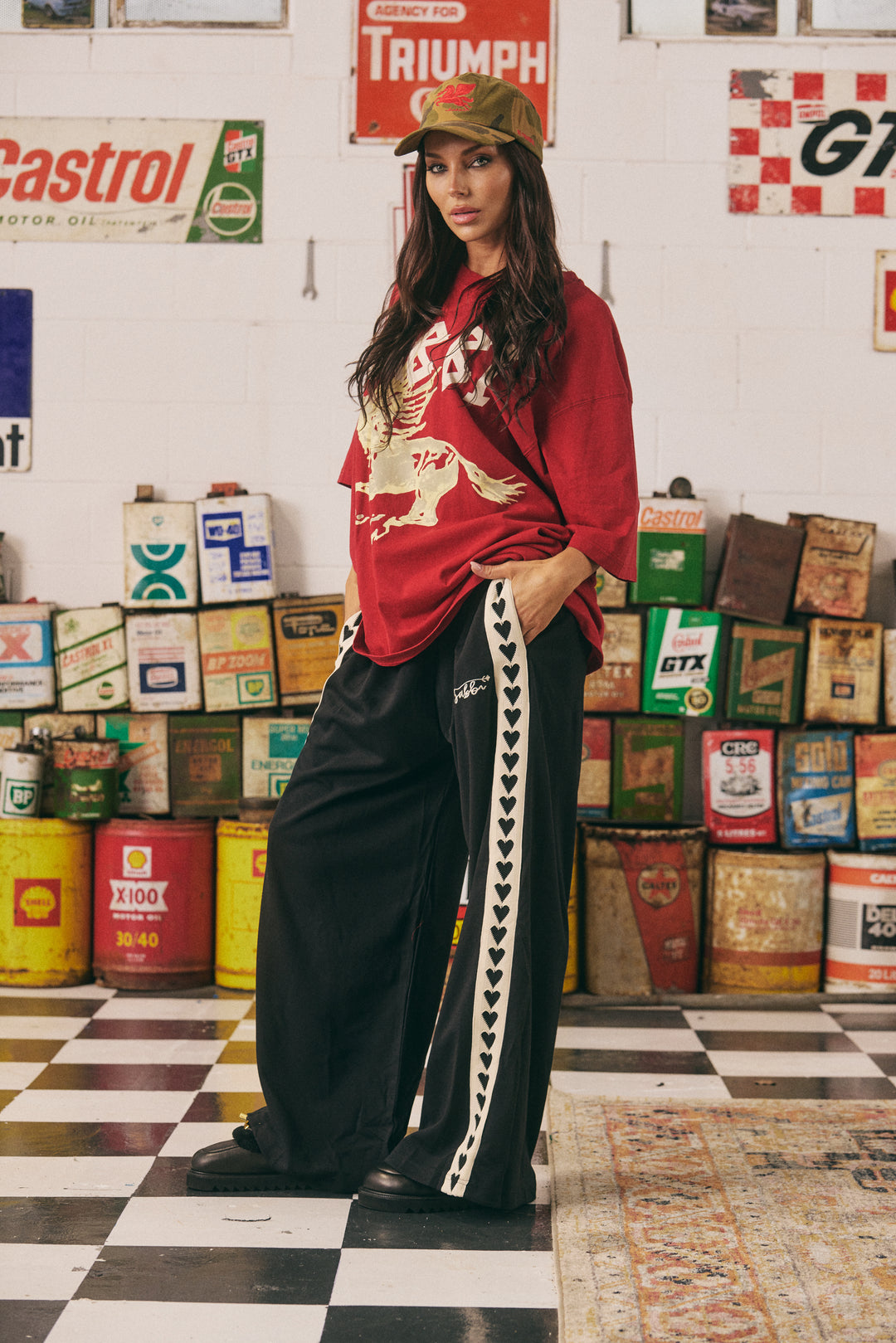 THE RAVING HEARTS PANTS - BLACK